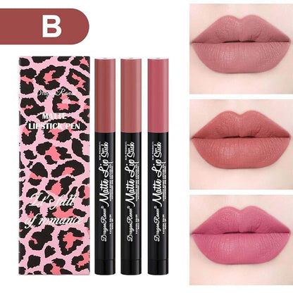 Three Lipstick Automatic Rotary High Pigment Red Pink High
