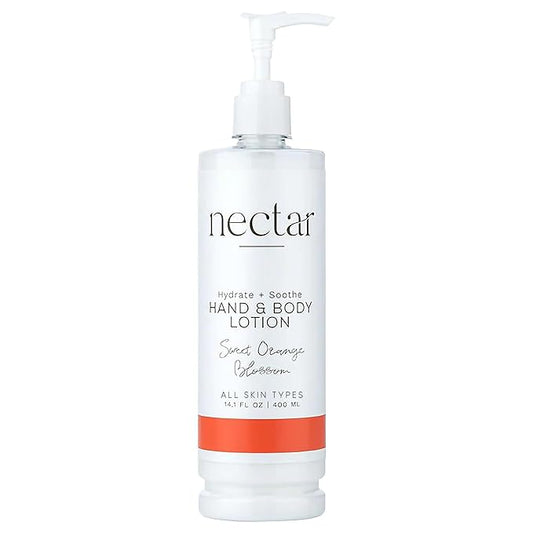 Nectar Pump Bottle Hand and Body Lotion - Moisturizing Lotion with Fresh Fragrance of Orange Flowers