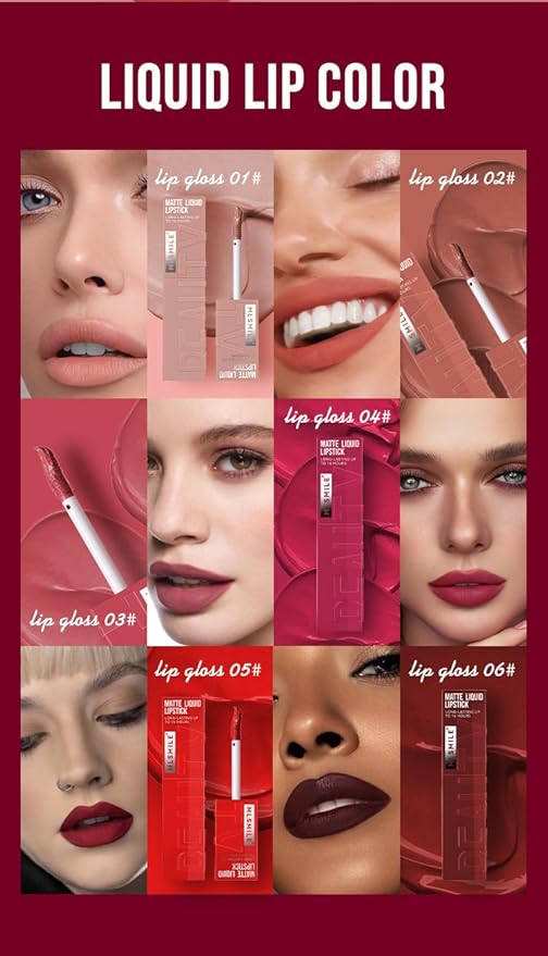 Matte Liquid Lipstick, Matte Velvet Lip Gloss, High Gloss,