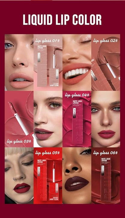 Matte Liquid Lipstick, Matte Velvet Lip Gloss, High Gloss,