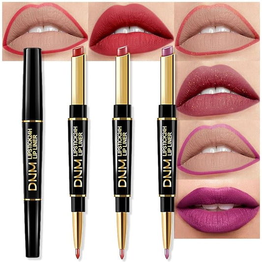 evpct 3Pcs Mauve Plum Red Purple Matte Lip