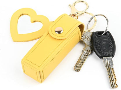 Lipstick Organizer Keychain Chapstick Case with Mirror Organizer