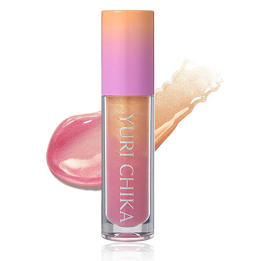 Shimmer Glitter Lip Gloss Oil,6 Color Hydrating Sparkly Lipstick,Non-Sticky Fresh Texture Lip Oil,Long Lasting Moisturizing Lip Makeup (#03)
