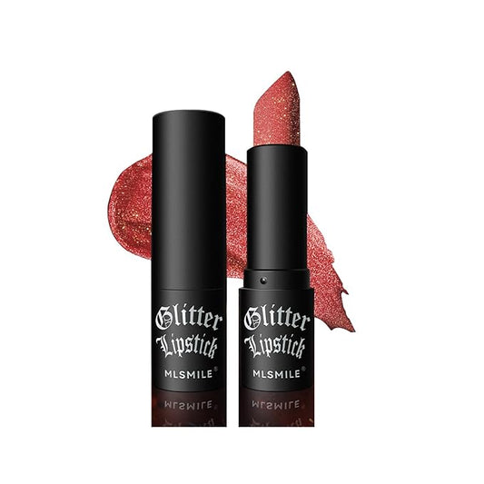 Pink Glitter Lipstick Long Lasting Waterproof Sparkling Shimmer Glitter