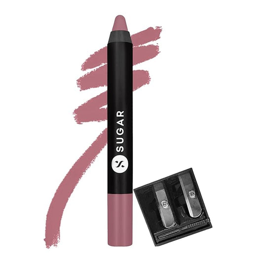 SUGAR Cosmetics Matte As Hell Crayon Lipstick18 Rosalind (Nude Rose) Highly pigmented, Creamy Texture, Long lasting Matte Finish