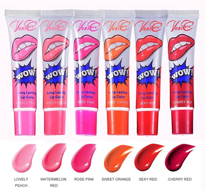 6 Colors Tattoo Magic Color Peel Off Mask Tint Long Lasting Waterproof Lip Gloss