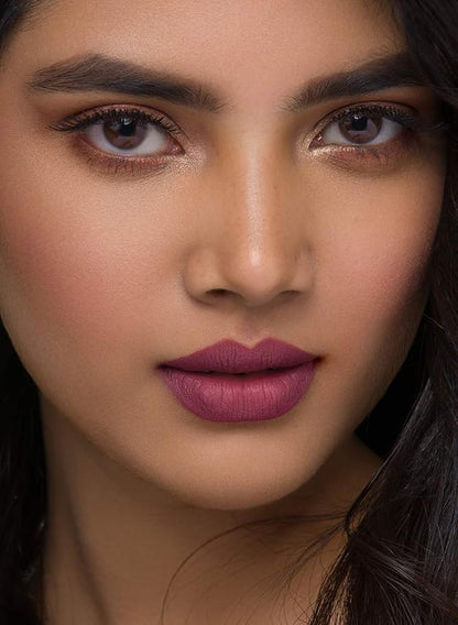 SUGAR Cosmetics Matte As Hell Crayon Lipstick With Free Sharpener, Long-Lasting Matte Lip Crayon - 25 Lily Aldrin (Mauve Pink)