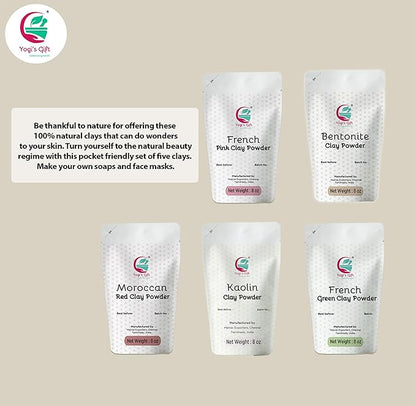 YOGI’S GIFT – Celebrating health Multi Pack | Pack of 5 Clays + Rose Petal Powder for bundle……
