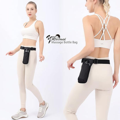 Massage Bottle Bag Massage Therapist Holster Massage Lotion Holster Massage Oil Holster（YR-1KD-Black）