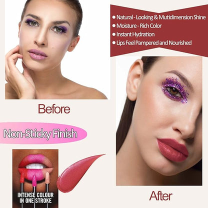 Women Matte Lipstick Nude Long Lasting Liquid Lipstick, Long