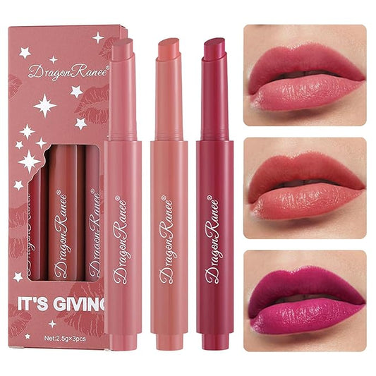 Upgrade Press Lipstick Set,3 Colors Natural Velvet Long Upgrade