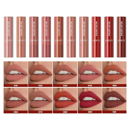 5Pcs Velvet Matte Nude Lipstick Set - Long-lasting Long-lasting