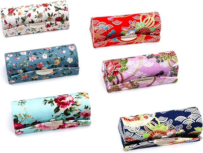 Outman PACK of 6 Floral Lipstick Case Holder Storage