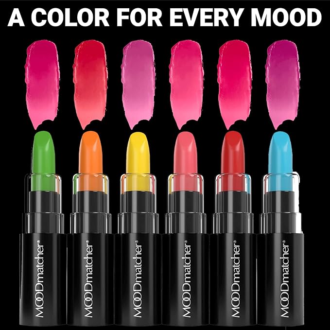 MOODmatcher Original Color Changing Lipstick – 12 Hours Long-Lasting, Moisturizing, Smudge-Proof, Glamorous Personalized Color, Premium Quality – Made in USA (Black)