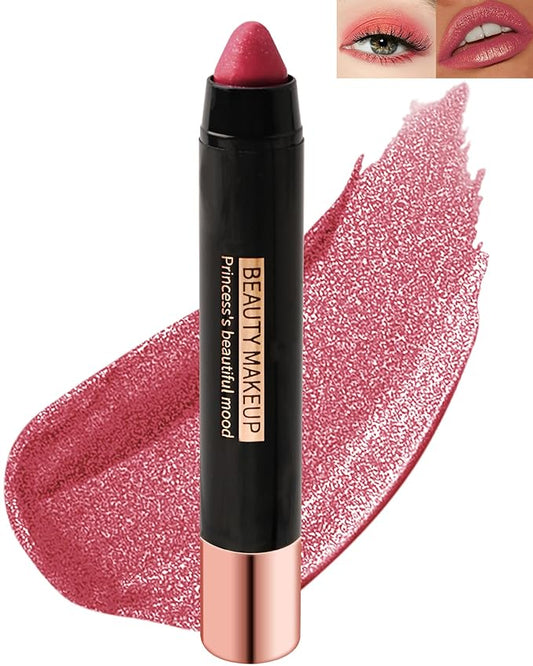Metallic Diamond Glitter Matte Lipstick Crayon Pencil, Long Glitter