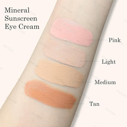 KYDA Mineral Sunscreen Eye Cream, 3-in-1 Anti-Aging Eye Cream, SPF 35, for Dark Circle and Fine Lines, Pink