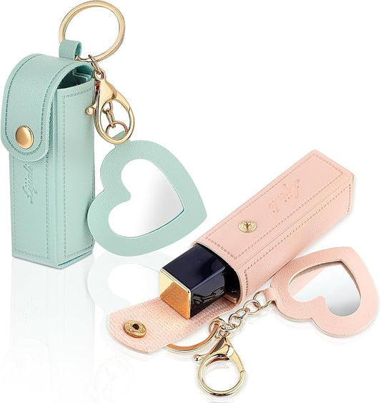 Ouligay 2 Pieces Leather Lipstick Cases Portable Lipstick Ouligay