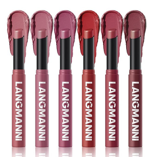 Jolilab 6 Pcs Velvet Matte Lipstick Nude Matte Lipstick