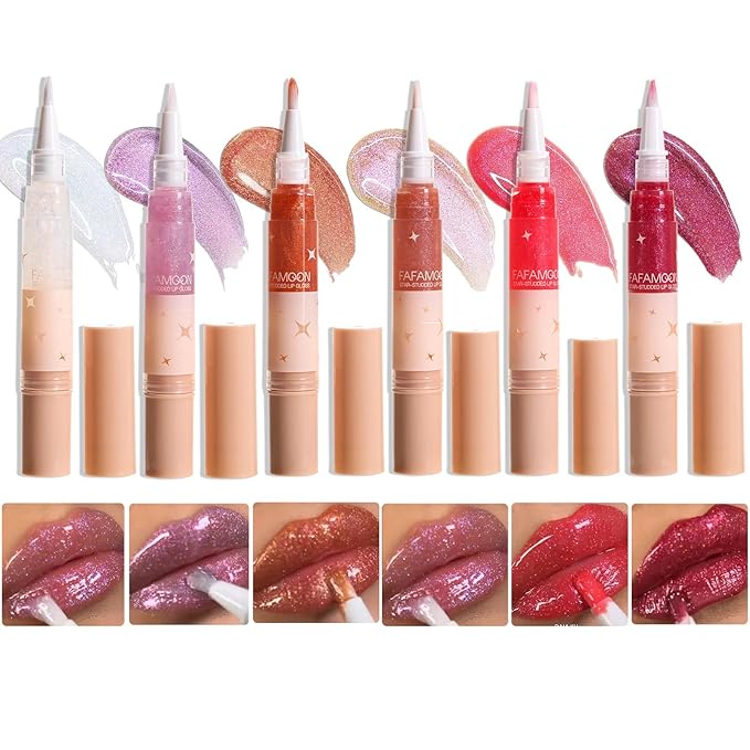 Purple Glitter Lip Gloss Long Lasting Pearl Shimmer Lip