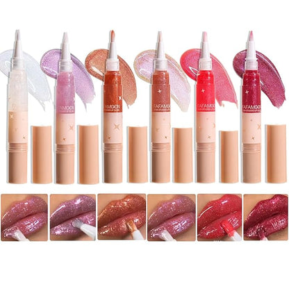 Purple Glitter Lip Gloss Long Lasting Pearl Shimmer Lip