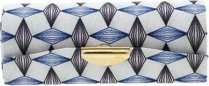 Motique Accessories Diamond Pattererned Fabric Lipstick Case with Mirror for Purse-Green