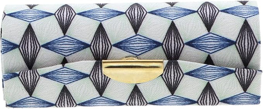 Motique Accessories Diamond Pattererned Fabric Lipstick Case with Mirror for Purse-Green