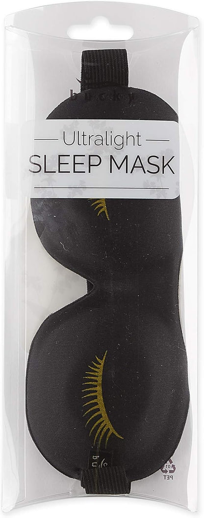 Bucky Ultralight & Comfortable Contoured Sleep Eye Mask, Gold Eyelash, One Size,5824