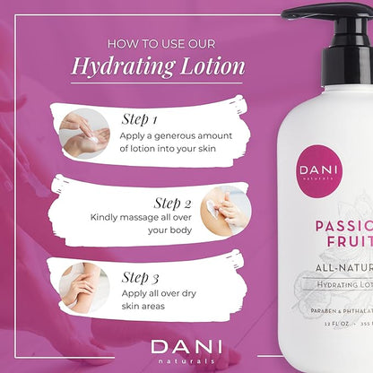 Naturals Hand & Body Lotion - Juicy Passion Fruit Scented, Deep Hydration for Dry & Dull Skin with Shea Butter, Aloe Vera & Vitamin E, Vegan, Paraben-Free, 12 Oz