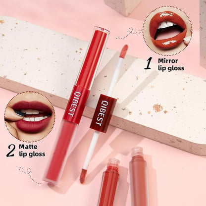 Rechoo 2in1 Lipstick Set, 6pcs Double-head Matte Glossy