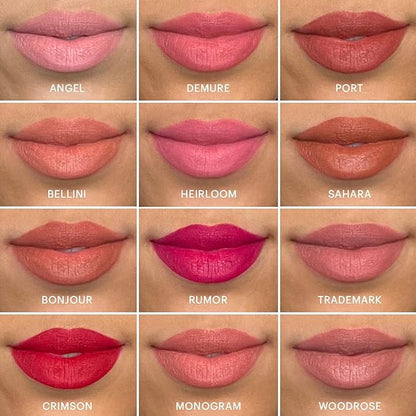 Glo Skin Beauty Suede Matte Lip Crayon (Angel) - Longwearing Formula Stays On All Day, With Conditioning Shea Butter + Mango Seed Oil for a Velvety Smooth Finish
