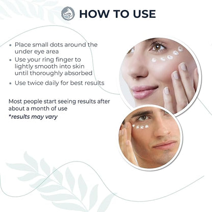 Probiotic Caffeine Eye Cream for Dark Circles, Puffiness, and Fine Lines | Anti-Aging with Green Tea, Licorice Root, Pomegranate Extract - 0.5oz