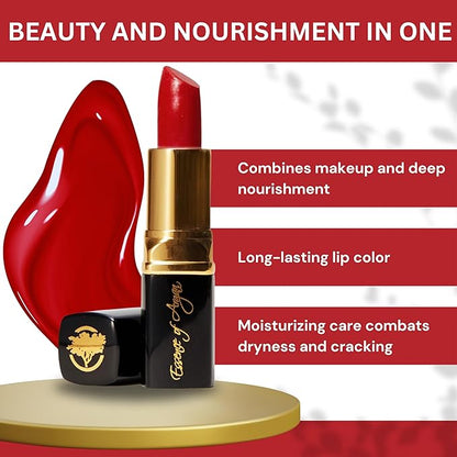 𝗘𝘀𝘀𝗲𝗻𝗰𝗲 𝗼𝗳 𝗔𝗿𝗴𝗮𝗻 Deep Moisturizing Red Lipstick, Long Moisturizing