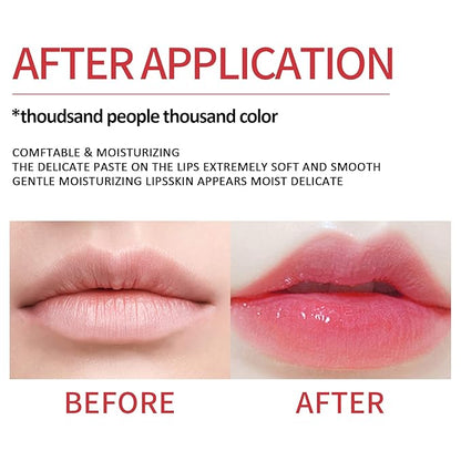 Red Cherry Color Changing Lipstick, Natural Moisturizing Lip Gloss Korean Lip Balm Long Lasting Lip Care Labiales Magicos Nutritious Magic Lipstick For Women