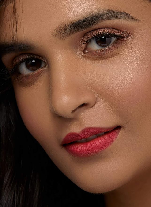 SUGAR Cosmetics Matte As Hell Crayon Lipstick With Free Sharpner, Long Lasting Matte Lip Crayon - 23 Jessica Day (Dusty Coral), 2.8 g