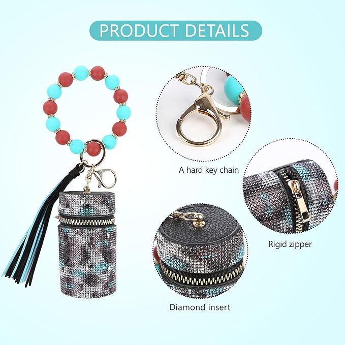 Lipstick Keychain, Leather Diamond Lip Gloss Holder, Stylish Gloss
