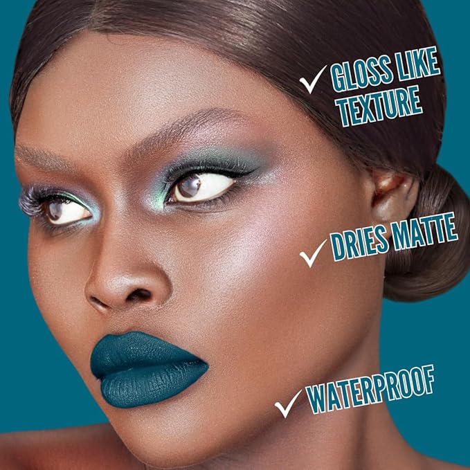 Mynena Teal Blue Long-Lasting Matte Liquid Lipstick | Intense Color, Smudge-Proof & Waterproof | Comfortable, Hydrating Shea Butter | Vegan & Cruelty-Free | Ivy