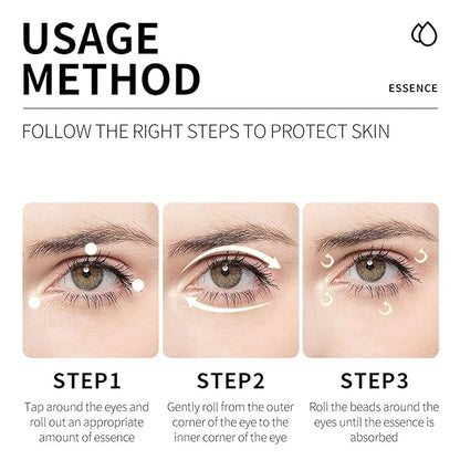 Collagen Eye Cream Anti Aging, Eye Cream with Roller for Dark Circles and Puffiness, Reduce Fine Line, Tightening Lifting Sagging Skin Around Eyes, Hydration Nourishes Dry Skin
