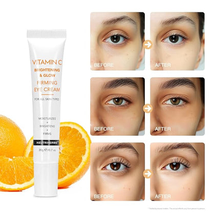 Neutriherbs Eye Cream Vitamin C Eye Gel for Dark Circles, Eye Bags, Puffiness, Eye Massage Under Eye with Hyaluronic Acid, 20g e/0.7 oz.