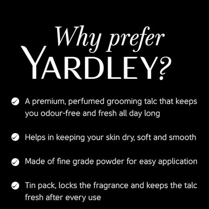 Yardley London Gentleman Deodorising Talc Talcum Powder for Men m 100G