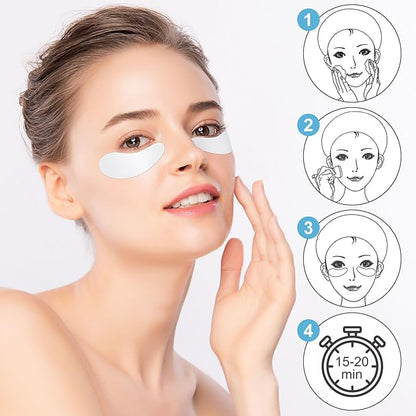 Joez Wonderful Under Eye Patches 4 Pairs, Silicone Reusable Eye Patches, Under Eye Mask for Skin Care Effect to Reduce Wrinkles and Fine Lines, Tin Case