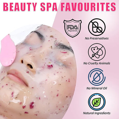 Upgrade Rose Jelly Mask Powder for Facials Professional with Narutal Seaweed Algae Seed Face Mask, Beauty Salon Home Spa