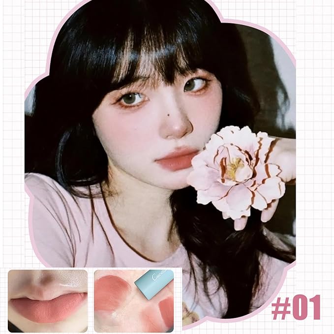 4PCS Bear Matte Velvet Lipstick, Waterproof Long Lasting Lip Gloss Lip Stain, Non Stick Cup Easy Coloring Liquid Lipstick,Moisturizing Velvet Face Lip Mud