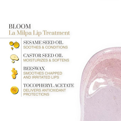 Bloom La Milpa Overnight Lip Mask, Treatment Moisturizer Lip Sleeping Mask, Daytime or Overnight Lip Gloss Treatment, Waterless Solution for Dry Lips