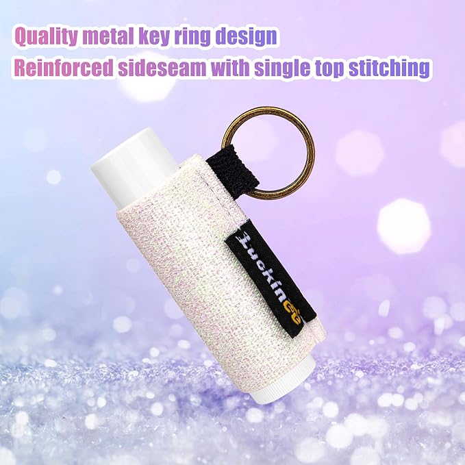 5PCS Lip Balm Holder Keychain Shinny Chapstick Holder Gloss