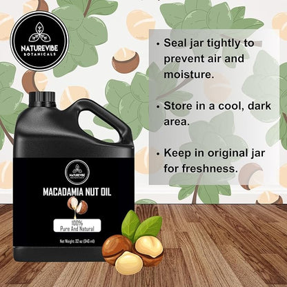Naturevibe Botanicals Macadamia Oil 32 Ounces
