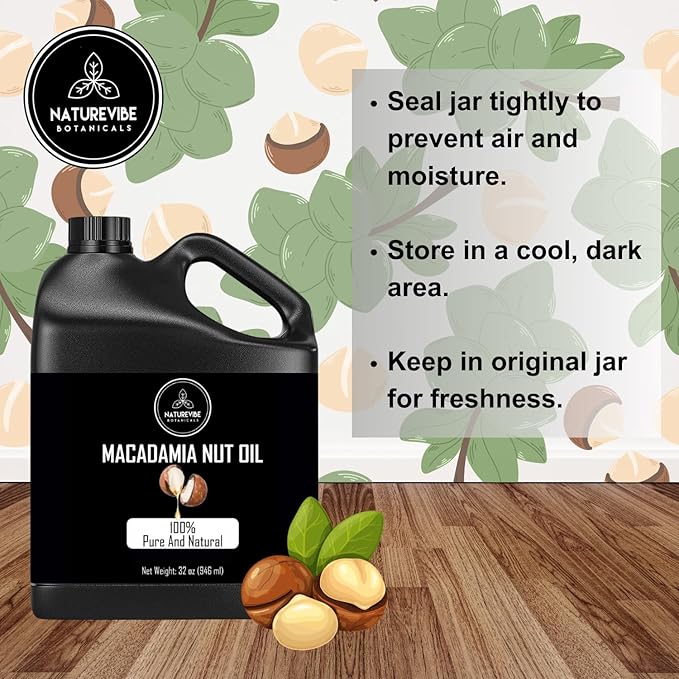 Naturevibe Botanicals Macadamia Oil 32 Ounces