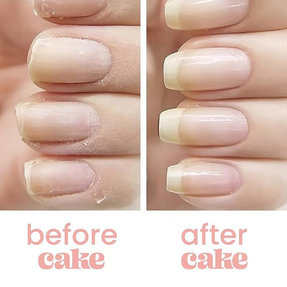 Nail Strengthener & Nail Polish Duo, Nail Repair for Damaged Nails, Nail Hardener & Growth, Non Toxic, Professional Applicator Brush, Keratin Enriched (Midnight Rendezvous) CAKE Power Boost (1 fl oz)