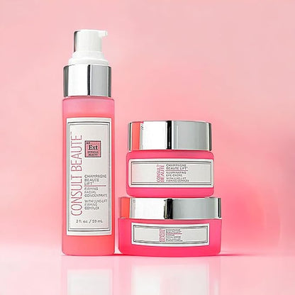 Consult Beaute - Champagne Beaute Lift - 3 Piece Firming Face, Neck & Eye Set - Lift, Firm and Rejuvenate Slack, Sagging Skin - Hydrating Moisture Cream and Serum - Niacinamide - Peptide Complex