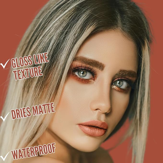 Mynena Soft Terracotta Long-Lasting Matte Liquid Lipstick | Intense Color, Smudge-Proof & Waterproof | Comfortable, Hydrating Shea Butter | Vegan & Cruelty-Free | Zoe