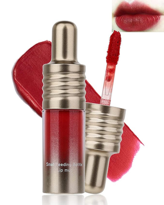 Velvet Lip Mud Tinted, Matte Lip Cream Lip Gloss, Velvet Matte Finish, Blendable High-Pigmentation Silky Creamy Texture, Lightweight, Soft, Moisturizing, Korean Lipstick Makeup Gift for Women Girl-#02